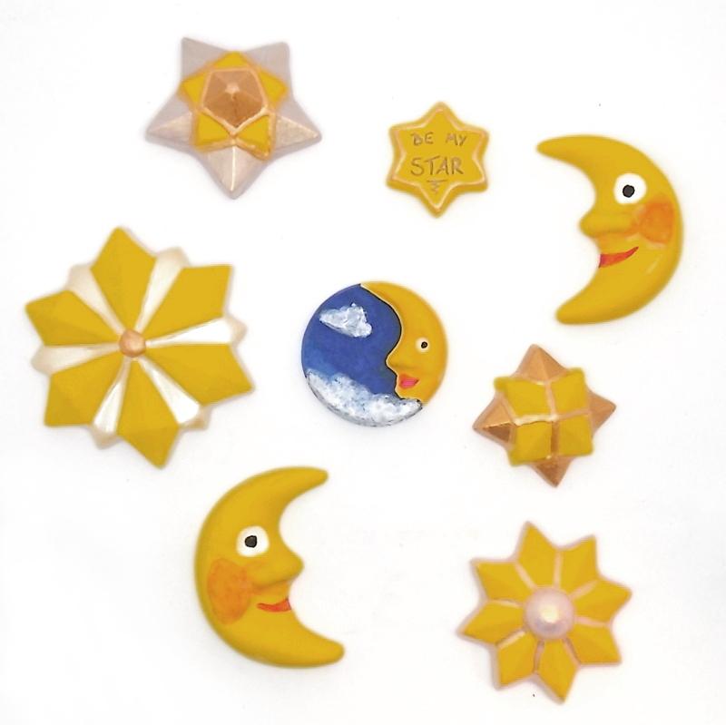 Gießform - Mond und Sterne - Bastelschachtel - Gießform - Mond und Sterne