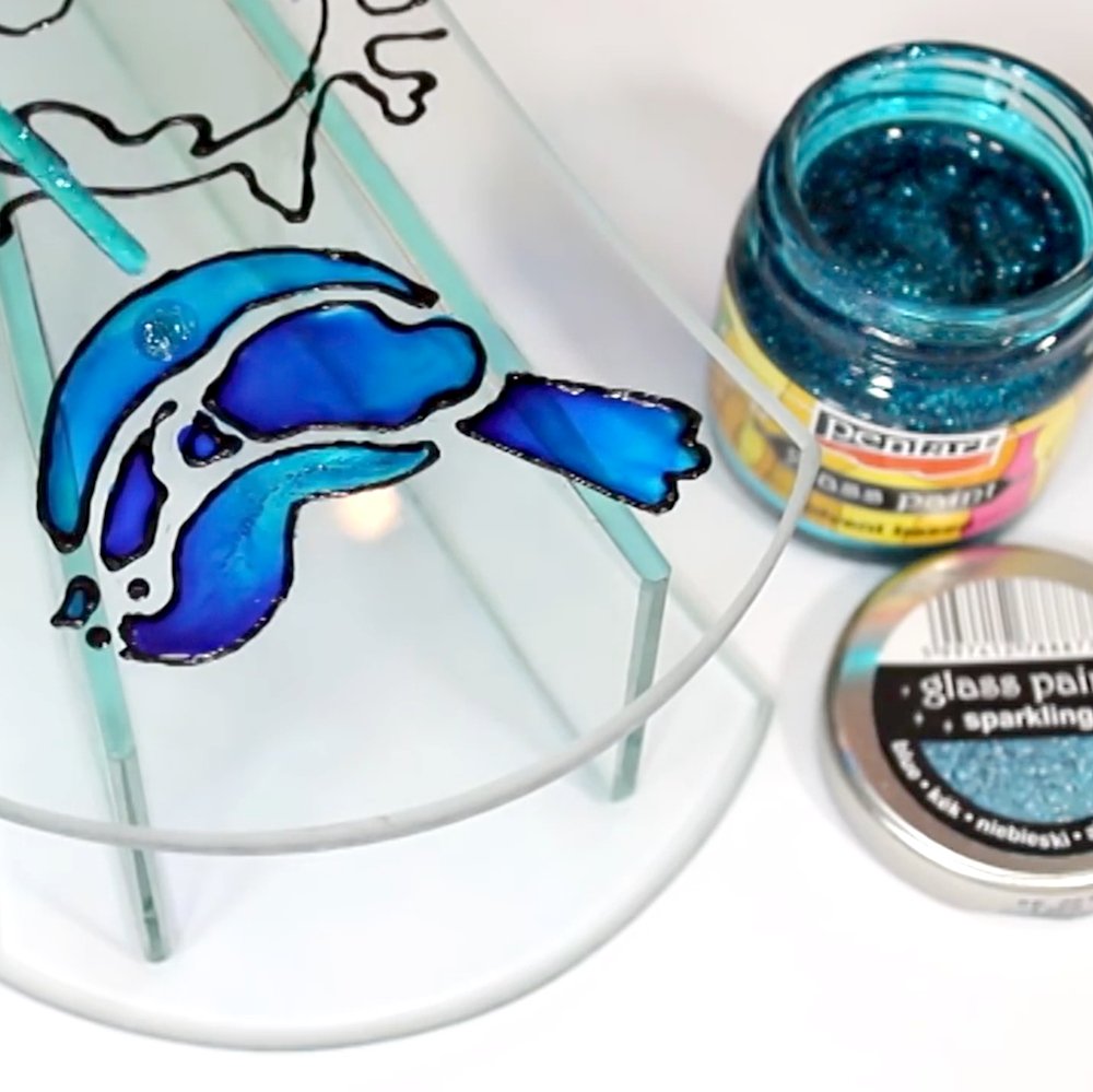 Pentart Glasfarbe 30ml - sturmblau - Bastelschachtel - Pentart Glasfarbe 30ml - sturmblau