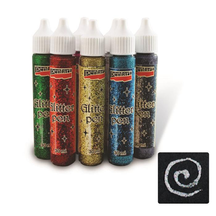 Glitter Pen 30ml - regenbogen - Bastelschachtel