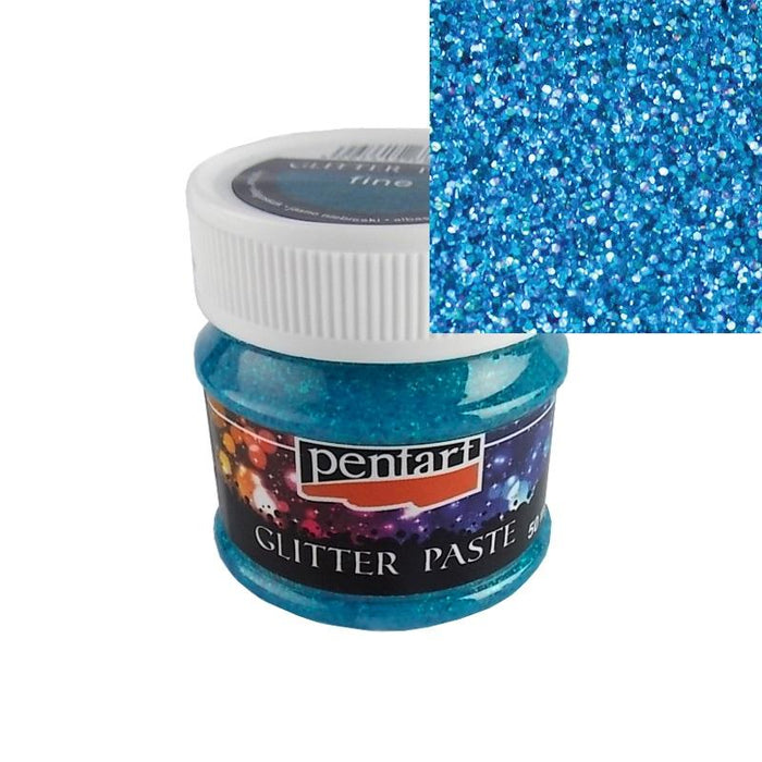 Pentart Glitterpaste fine 50ml - hellblau