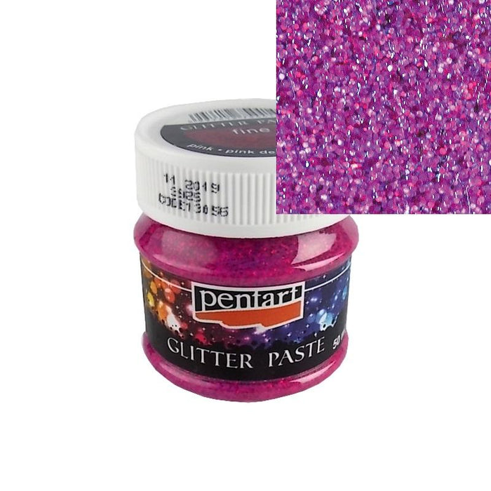 Pentart Glitterpaste fine 50ml - pink