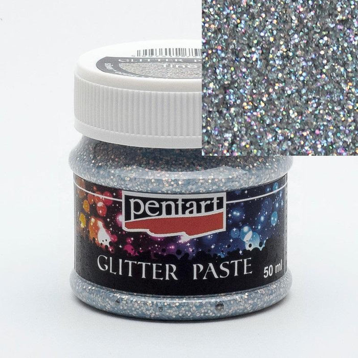 Pentart Glitterpaste fine 50ml - silber