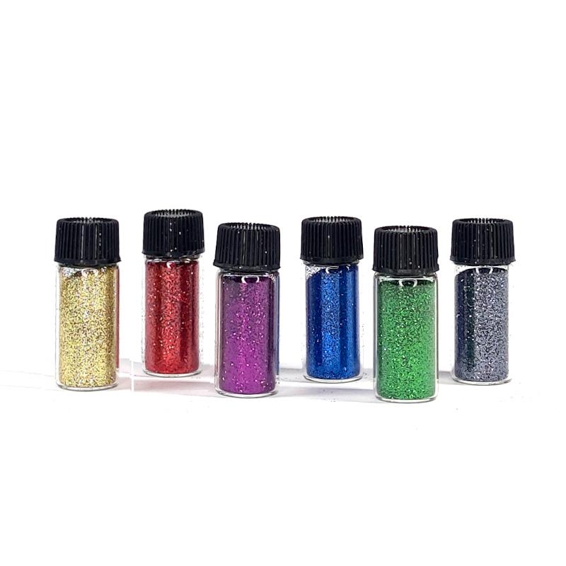 Glitterpulver Set 6x3,5ml - bunt - Bastelschachtel
