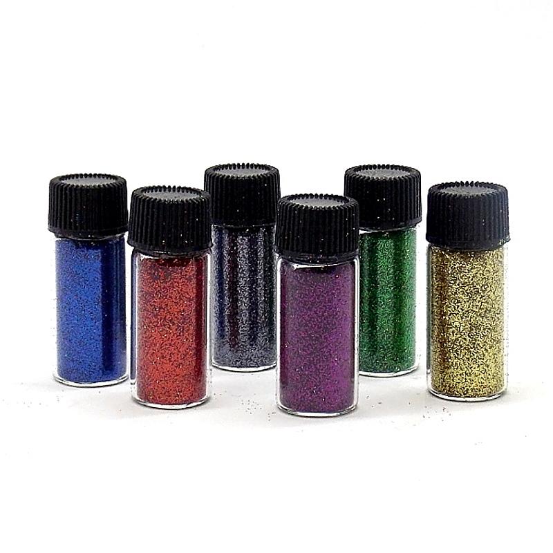 Glitterpulver Set 6x3,5ml - bunt - Bastelschachtel - Glitterpulver Set 6x3,5ml - bunt