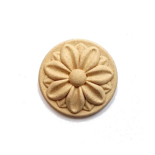 Holz Ornament - Blume 1., 4cm - Bastelschachtel - Holz Ornament - Blume 1., 4cm