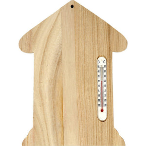 Holz Thermometer-Haus - Bastelschachtel - Holz Thermometer-Haus
