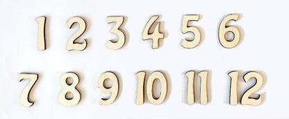 Holz Ziffer Set für Uhr - 4,5cm - Bastelschachtel - Holz Ziffer Set für Uhr - 4,5cm
