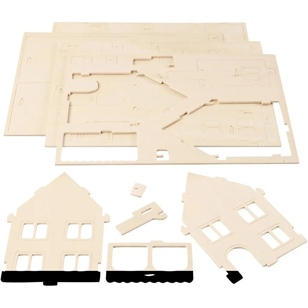 Holzhaus mit Veranda - Bastelschachtel - Holzhaus mit Veranda