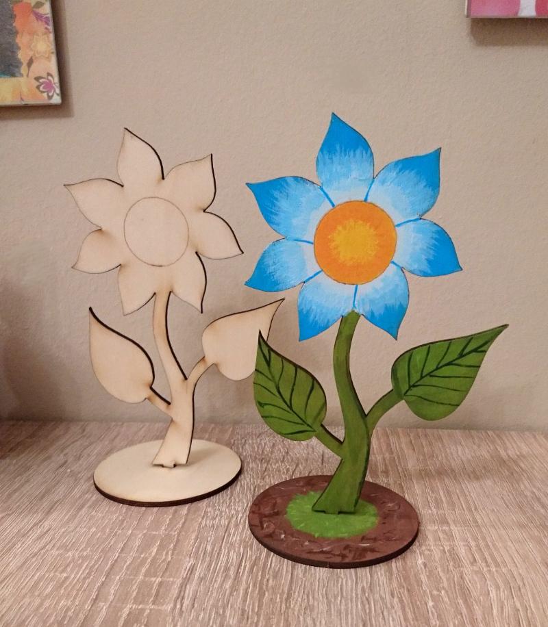Holzfigur 3D - Tulpe - Bastelschachtel - Holzfigur 3D - Tulpe