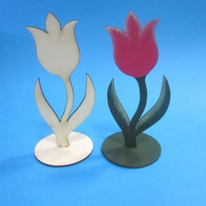 Holzfigur 3D - Tulpe - Bastelschachtel - Holzfigur 3D - Tulpe