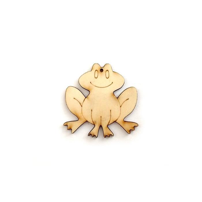 Holzfigur - Frosch Kermit, klein - Bastelschachtel - Holzfigur - Frosch Kermit, klein