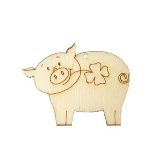 Holzfigur - Glücksschwein - Bastelschachtel - Holzfigur - Glücksschwein