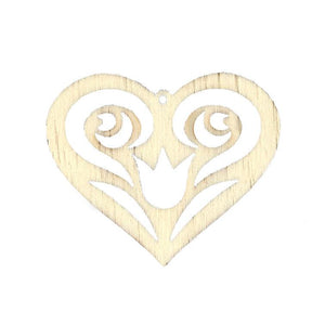 Holzfigur - Herz mit Tulpe - Bastelschachtel - Holzfigur - Herz mit Tulpe