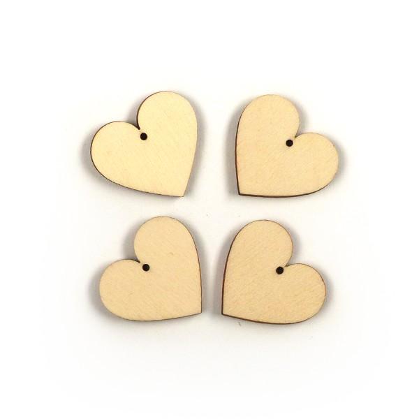 Holzfigur - Kleines Herz 4 Stück