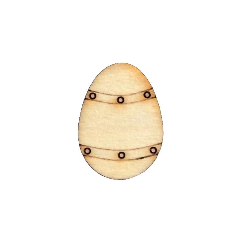 Holzfigur - Osterei mit Streifen - Bastelschachtel - Holzfigur - Osterei mit Streifen
