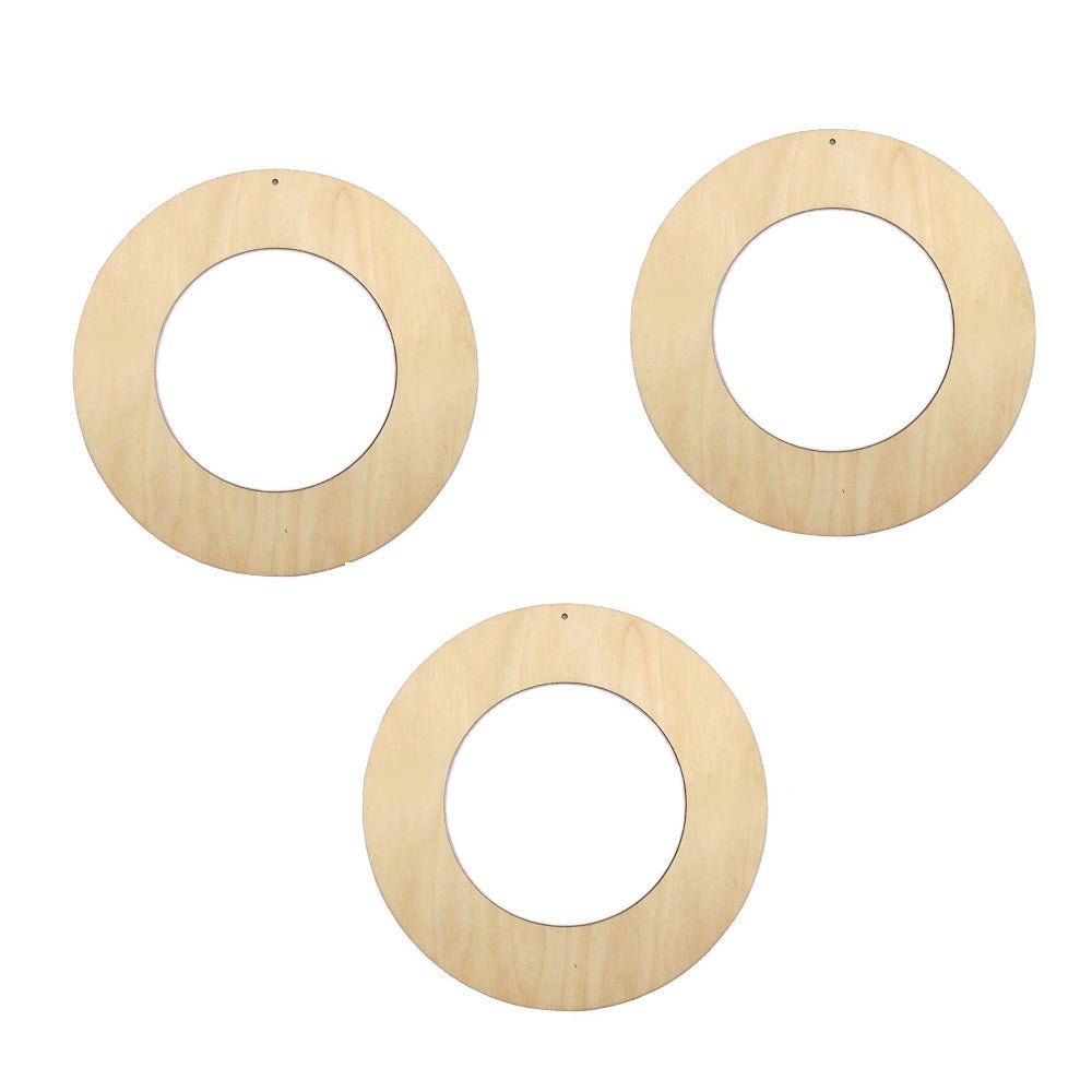 Holzkranz flach - 15cm, 3er Set - Bastelschachtel - Holzkranz flach - 15cm, 3er Set