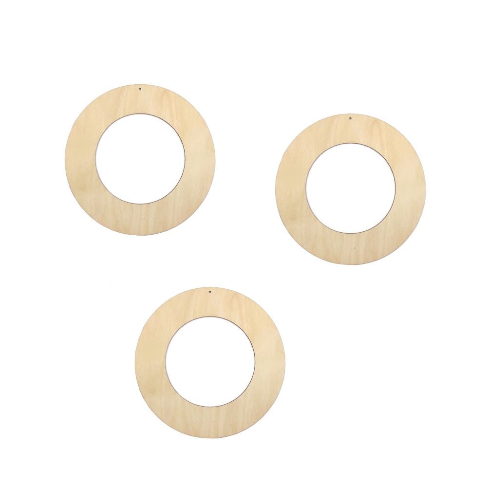 Holzkranz flach - 9cm, 3er Set - Bastelschachtel - Holzkranz flach - 9cm, 3er Set