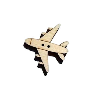Holzknopf - Flugzeug - Bastelschachtel - Holzknopf - Flugzeug