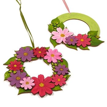Holzkranz flach - 9cm, 3er Set - Bastelschachtel - Holzkranz flach - 9cm, 3er Set