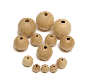 Holzkugel durchgebohrt, 10mm, 10 Stück - Bastelschachtel - Holzkugel durchgebohrt, 10mm, 10 Stück