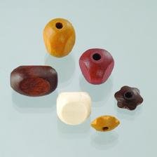 Holzperlen Farb-Formen-Mix 2., braunmix - Bastelschachtel - Holzperlen Farb-Formen-Mix 2., braunmix