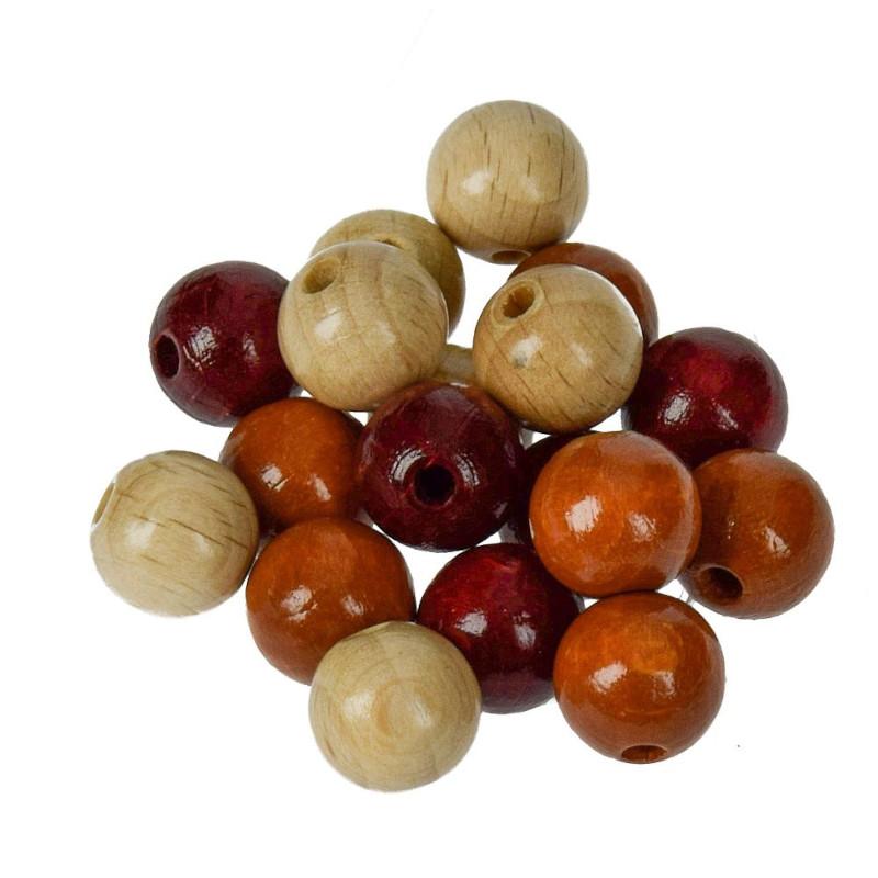 Holzperlen - Ton in Ton 12mm, braun - Bastelschachtel