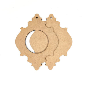 MDF Holzrahmen ornament, klein - Bastelschachtel - MDF Holzrahmen ornament, klein