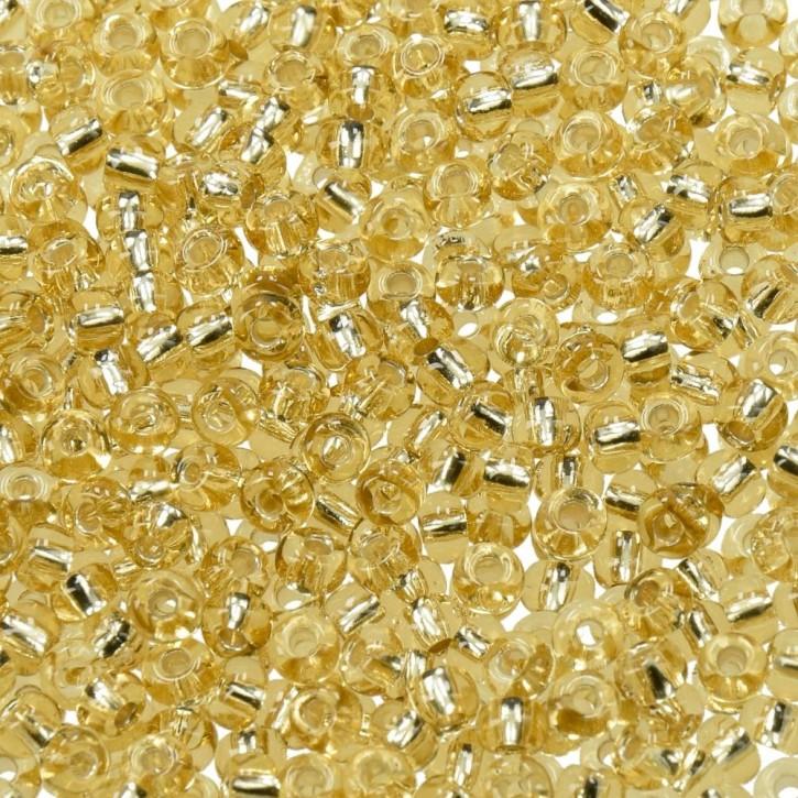 Indianerperlen mit Silbereinzug - gold - Bastelschachtel