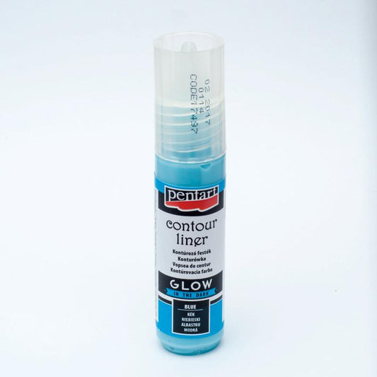 Konturenfarbe Glow in the dark 20ml - blau - Bastelschachtel - Konturenfarbe Glow in the dark 20ml - blau Pentart Farbe