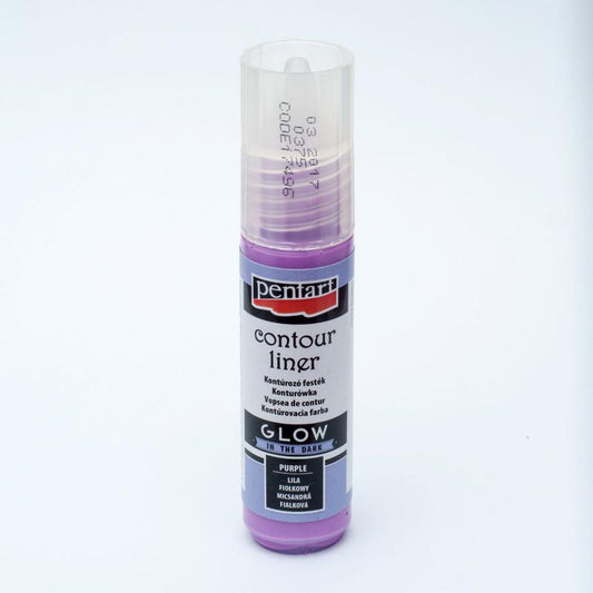 Konturenfarbe Glow in the dark 20ml - lila - Bastelschachtel - Konturenfarbe Glow in the dark 20ml - lila Pentart Farbe