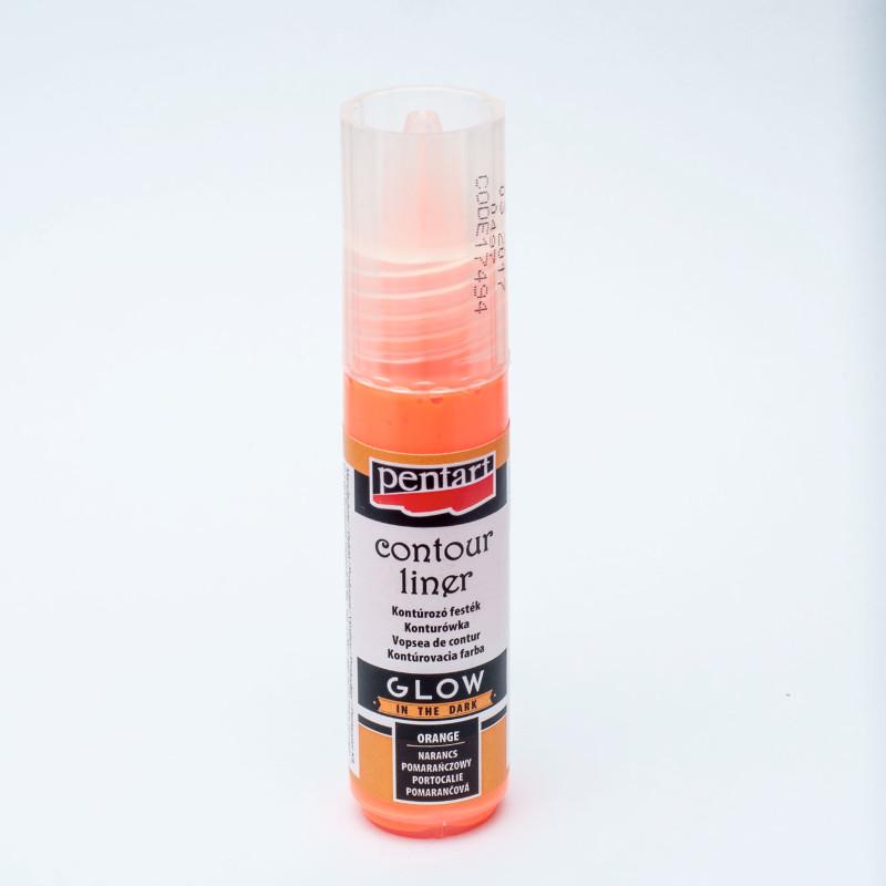 Konturenfarbe Glow in the dark 20ml - orange - Bastelschachtel - Konturenfarbe Glow in the dark 20ml - orange Pentart Farbe