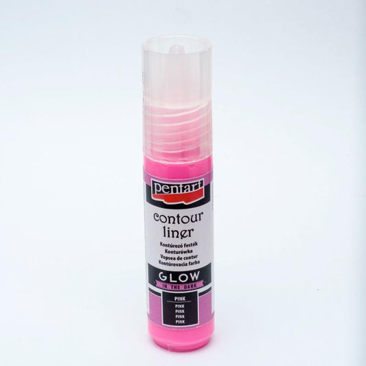 Konturenfarbe Glow in the dark 20ml - pink - Bastelschachtel - Konturenfarbe Glow in the dark 20ml - pink pentart Farbe