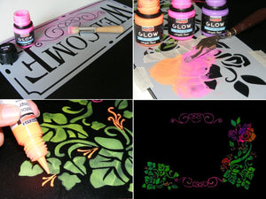 Konturenfarben Set Glow in the dark 4x20ml - Frühling - Bastelschachtel - Konturenfarben Set Glow in the dark 4x20ml - Frühling