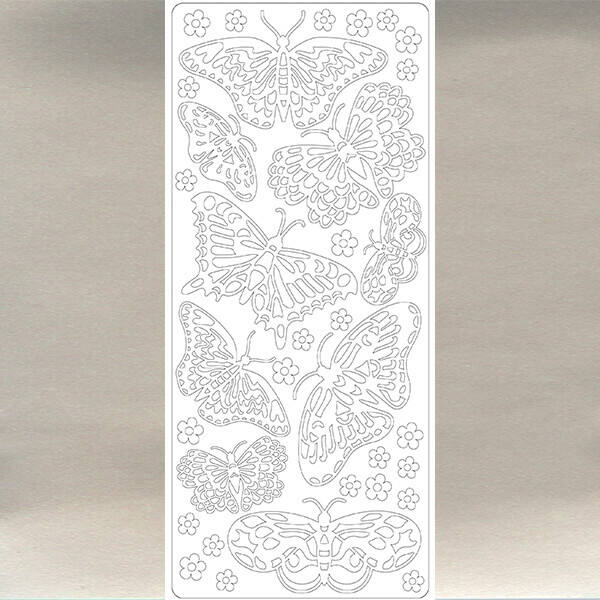 Konturensticker - Butterfly silber - Bastelschachtel