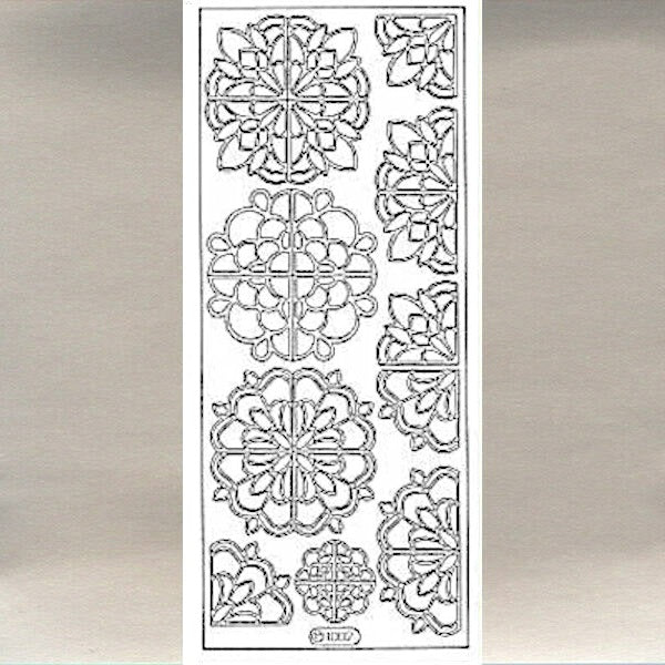 Konturensticker - Fancy corners silber - Bastelschachtel