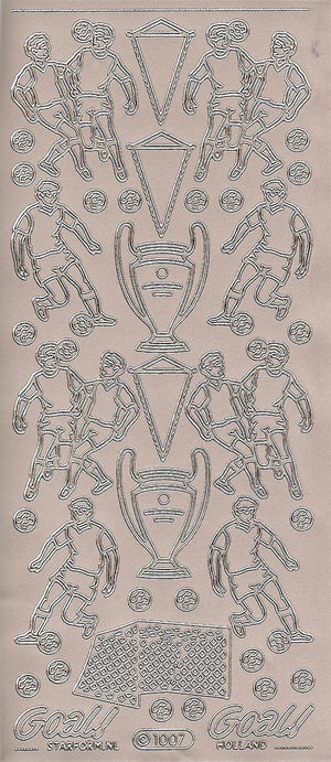 Konturensticker - Fußball, silber - Bastelschachtel - Konturensticker - Fußball, silber