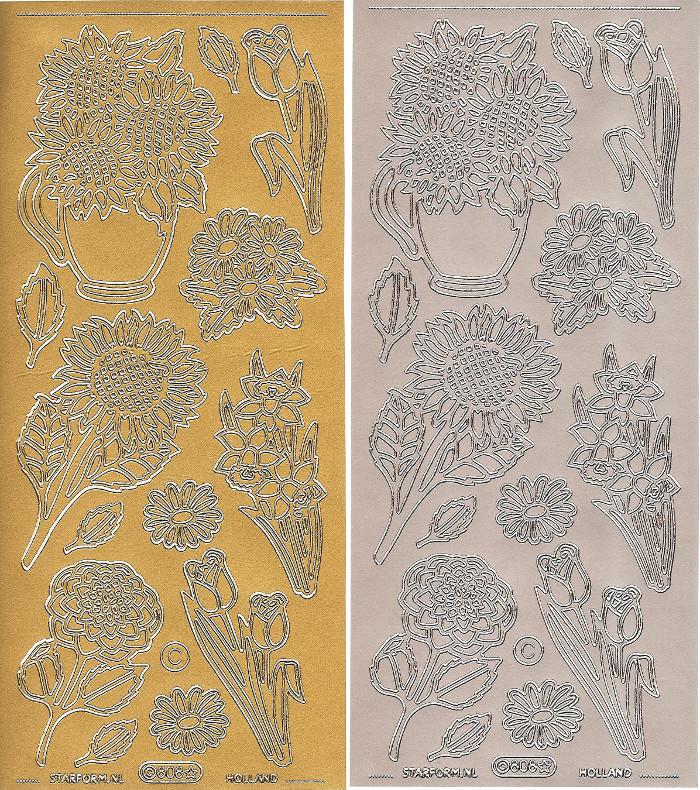 Konturensticker - Gartenblumen