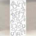 Konturensticker - Pferdesport, silber - Bastelschachtel