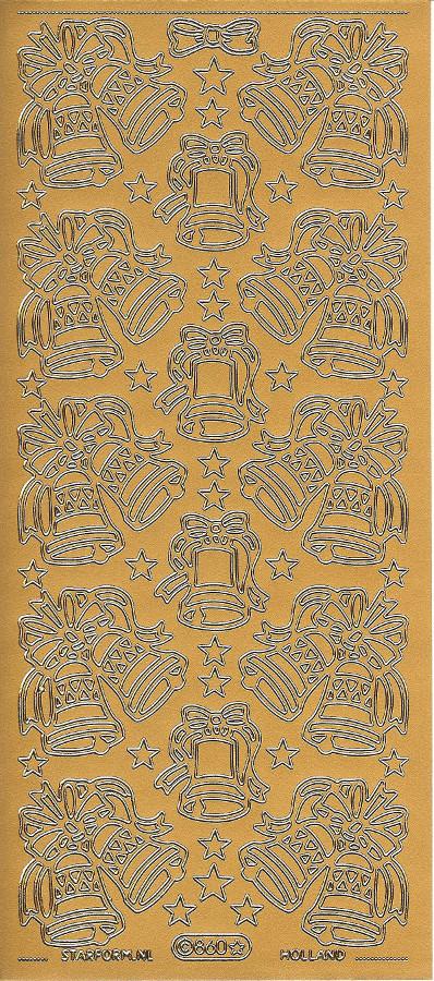 Konturensticker - Weihnachtsglocke, gold - Bastelschachtel