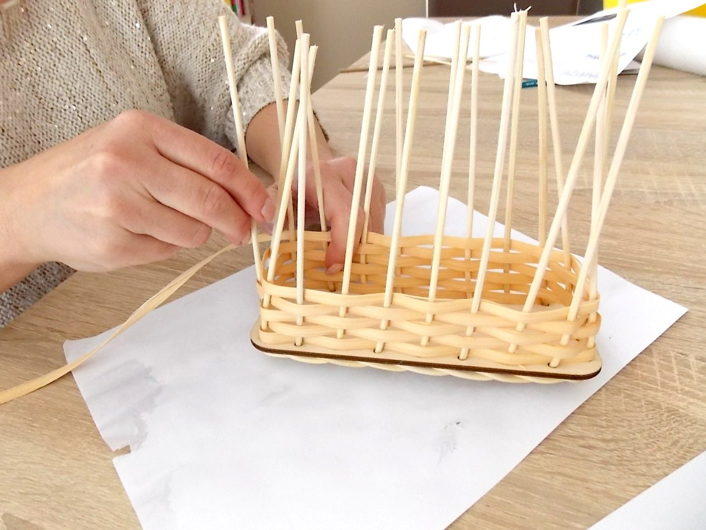 Korbboden Set gemischt, groß für Peddigrohr 3mm - Bastelschachtel