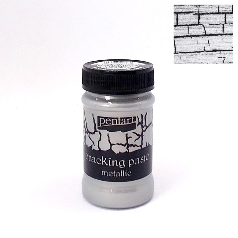 Krakelierpaste metallic 100ml - silber - Bastelschachtel - Krakelierpaste metallic 100ml - silber