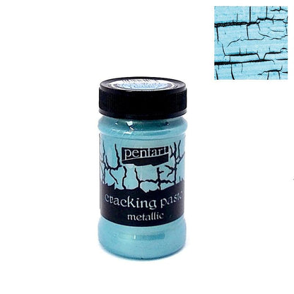 Krakelierpaste metallic 100ml - silberblau - Bastelschachtel - Krakelierpaste metallic 100ml - silberblau