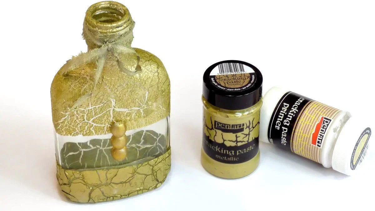 Krakelierpaste metallic 100ml - silbertürkis - Bastelschachtel