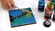 Krakelierpaste metallic 100ml - silbertürkis - Bastelschachtel