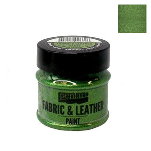 Pentart Textil- und Lederfarbe 50ml - glitter grün - Bastelschachtel - Pentart Textil- und Lederfarbe 50ml - glitter grün