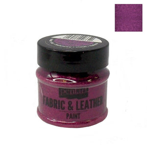 Pentart Textil- und Lederfarbe 50ml - glitter lila - Bastelschachtel - Pentart Textil- und Lederfarbe 50ml - glitter lila