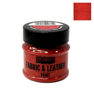 Pentart Textil- und Lederfarbe 50ml - glitter rot - Bastelschachtel - Pentart Textil- und Lederfarbe 50ml - glitter rot
