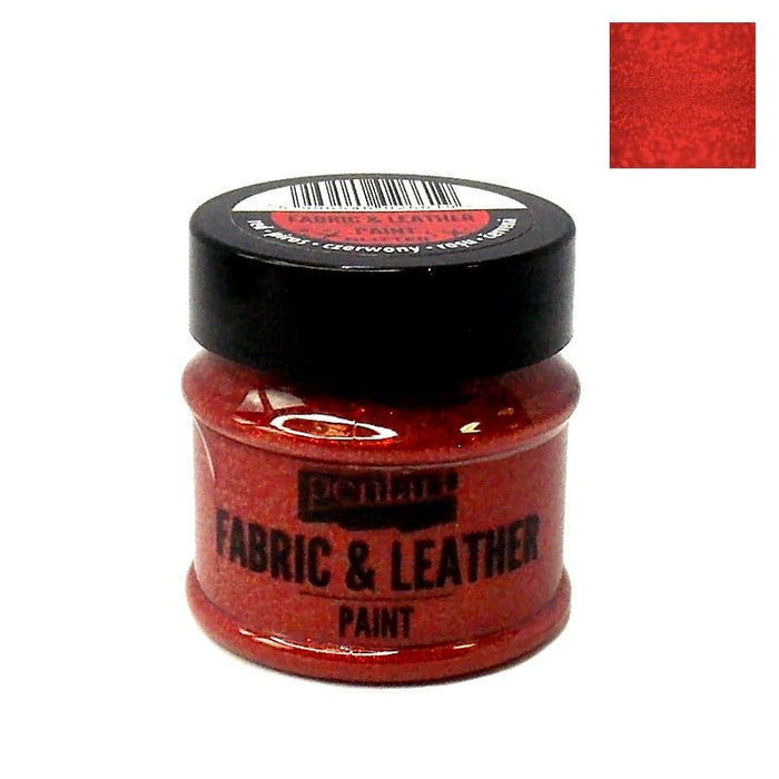 Pentart Textil- und Lederfarbe 50ml - glitter rot