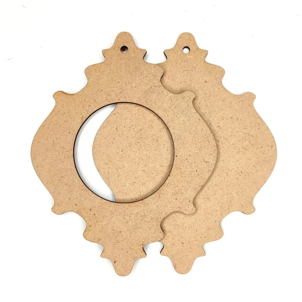 MDF Holzrahmen ornament, groß - Bastelschachtel