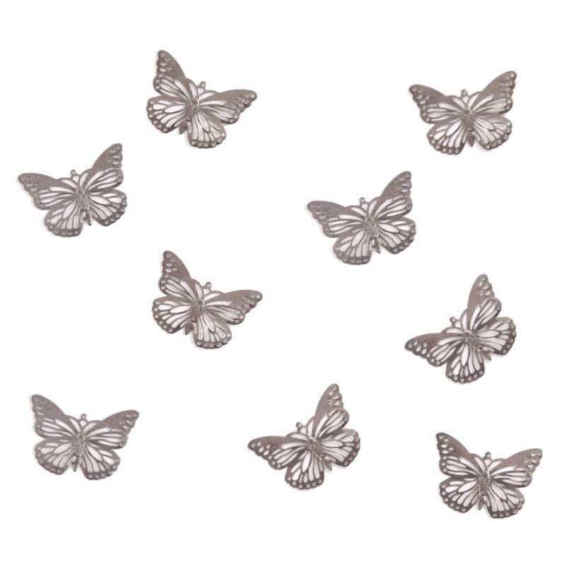 Metall Dekoelement - Schmetterling flach, groß - Bastelschachtel